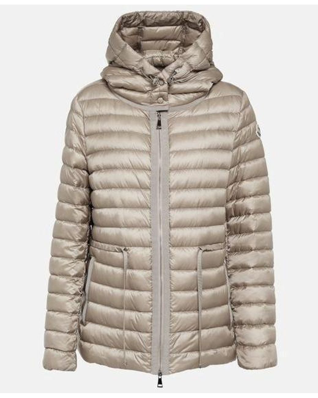 Moncler Gray Raie Drawstring Hooded Padded Jacket