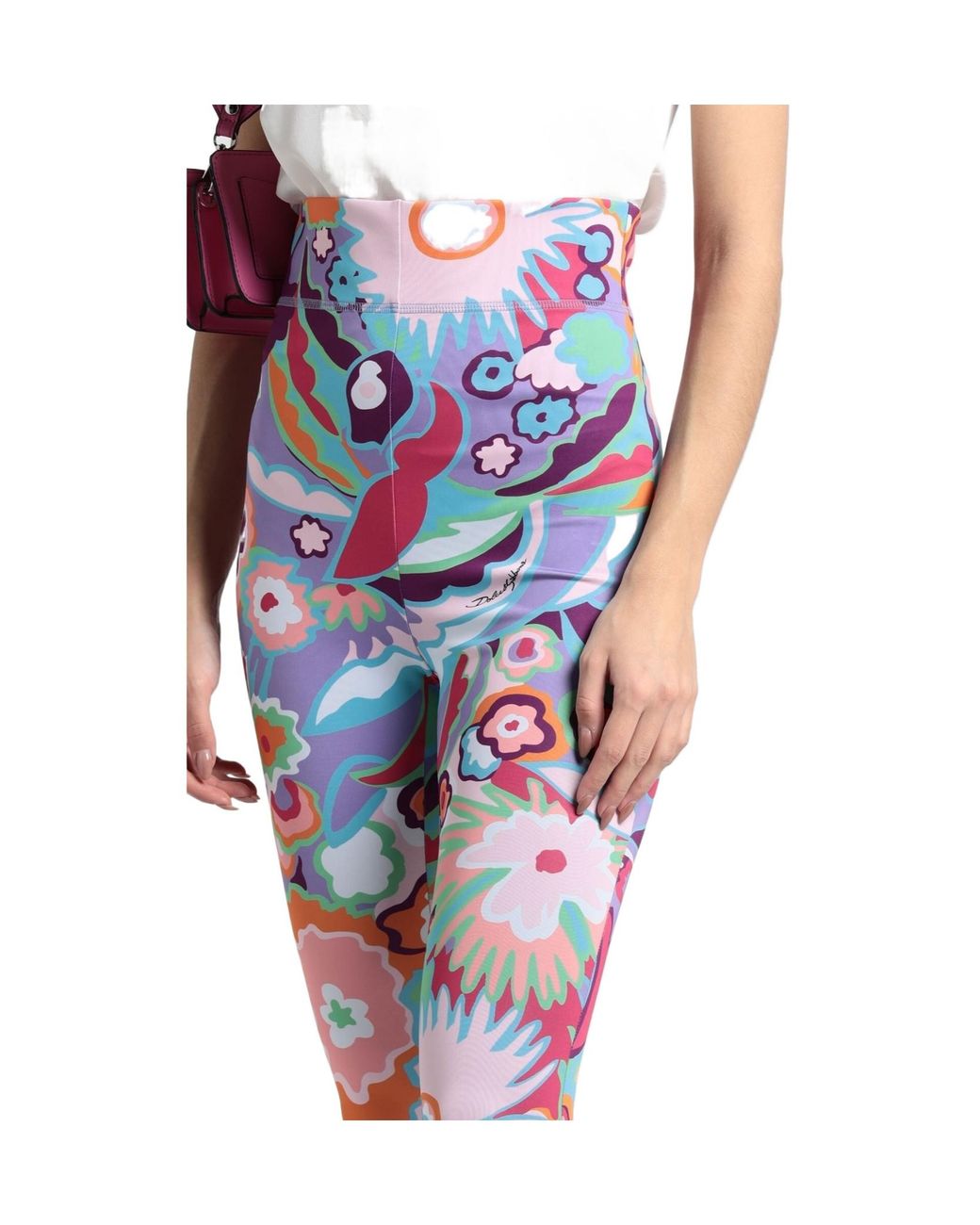 Dolce & Gabbana Blue Multi-Color Stretch Trousers