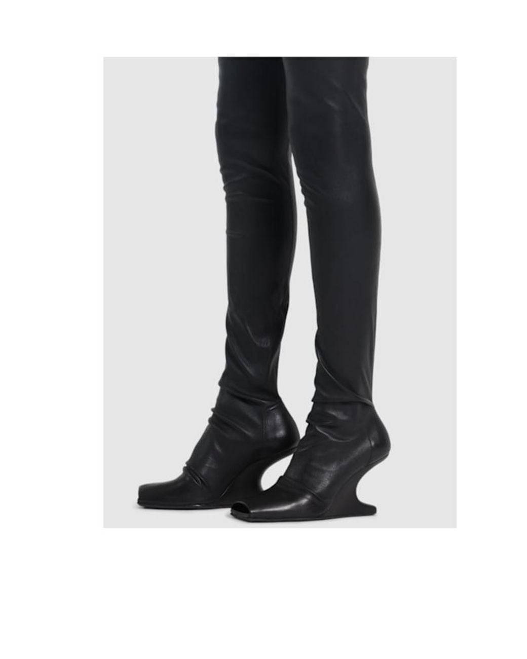 Rick Owens Black 80Mm Cantilever Leather Sock Boots