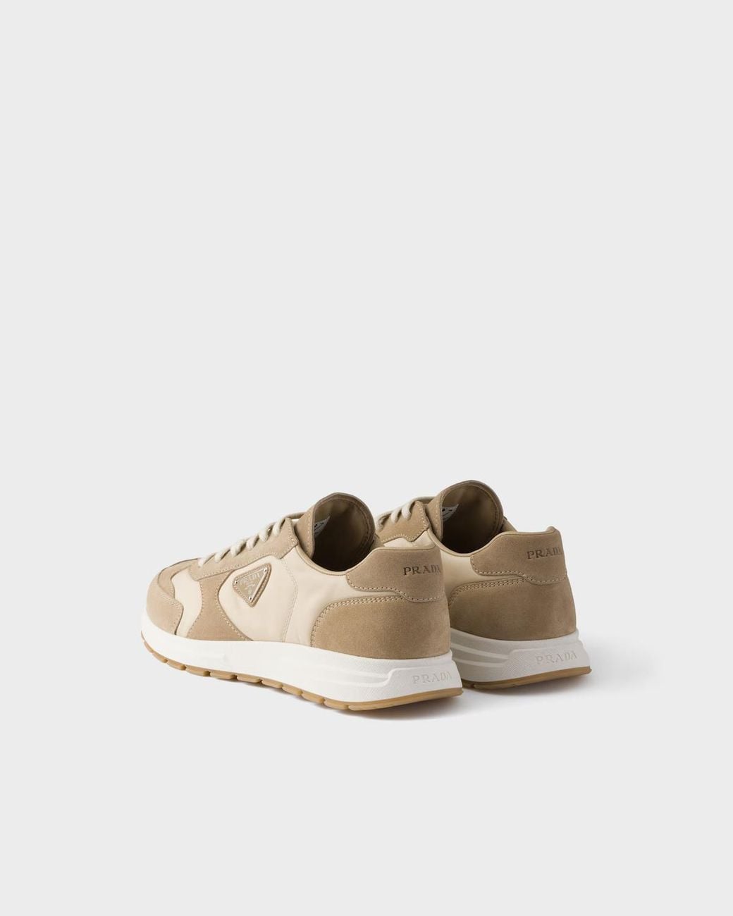 Prada Natural Prax Suede And Re-Nylon Sneakers for men