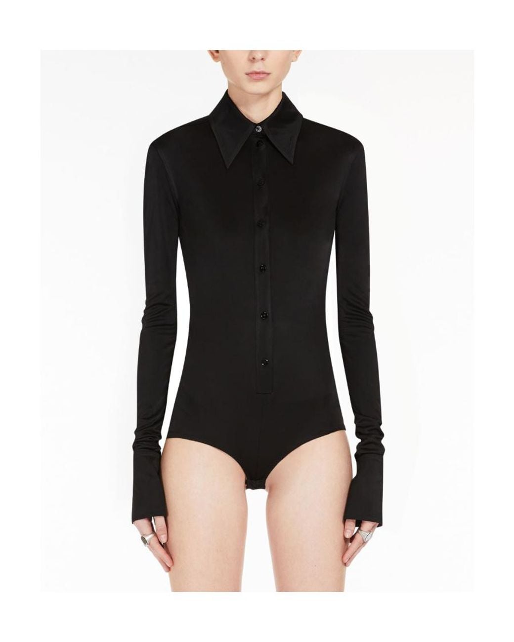 Sportmax Black Buttoned Long-Sleeved Top