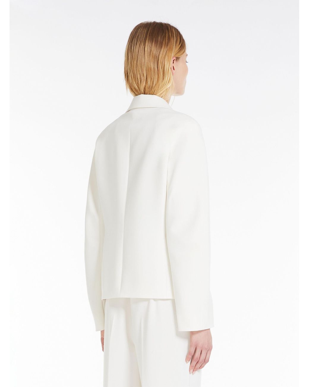 Max Mara White Studio Single-Breasted Long-Sleeved Jacket