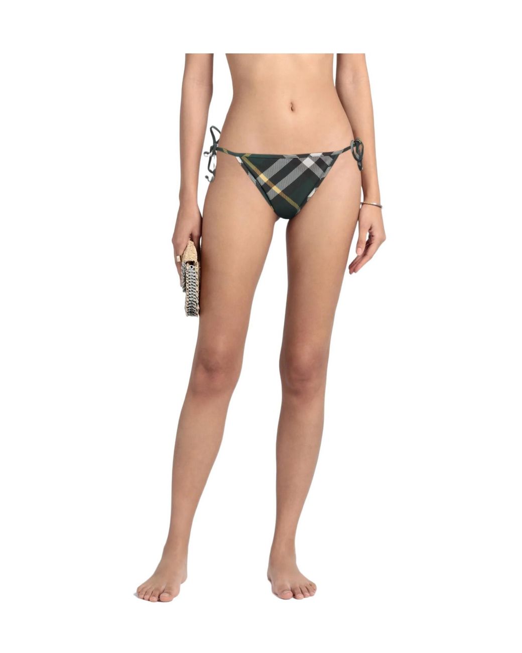 Burberry Green Checkered Bikinis