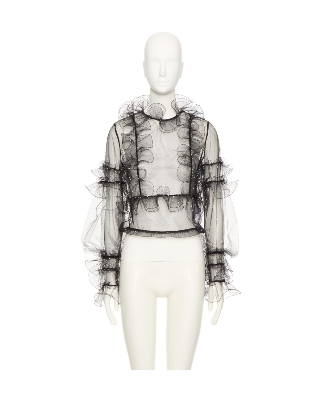 Valentino White Long-Sleeved Blouse