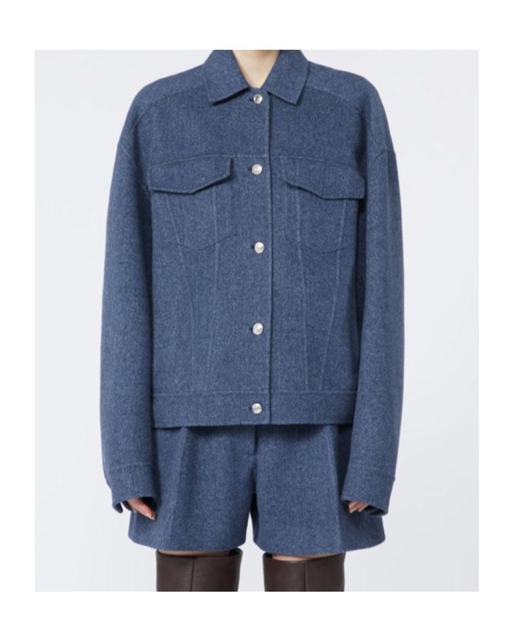 Sportmax Blue Celso Button-Up Jacket