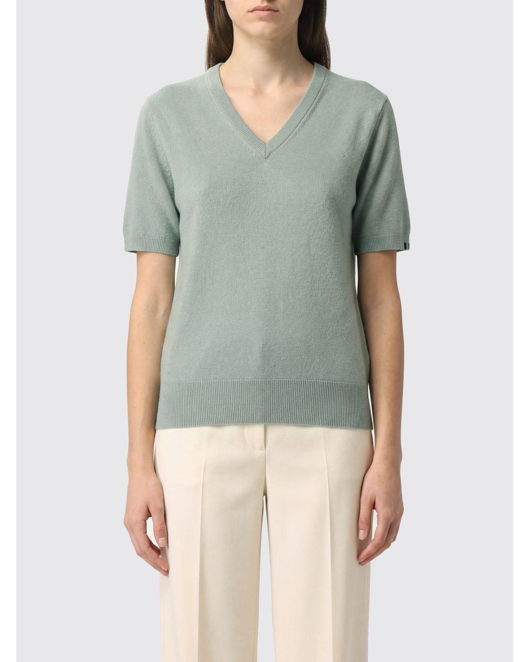 Extreme Cashmere Blue Martina Short-Sleeve Knitted Sweater