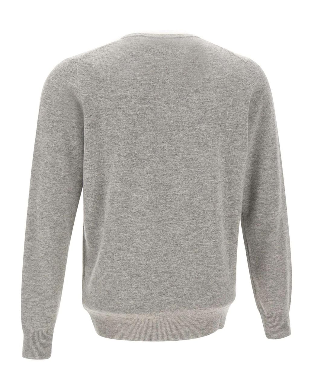 Kangra Cashmere Gray Kangra Crew Neck Knitted Sweater for men