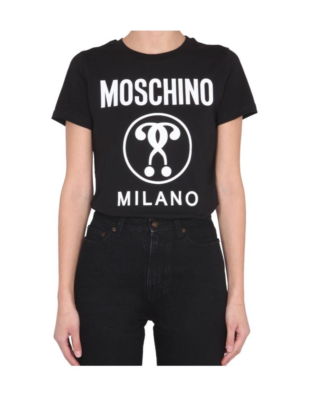 Moschino Black Crew Neck Logo T-Shirt