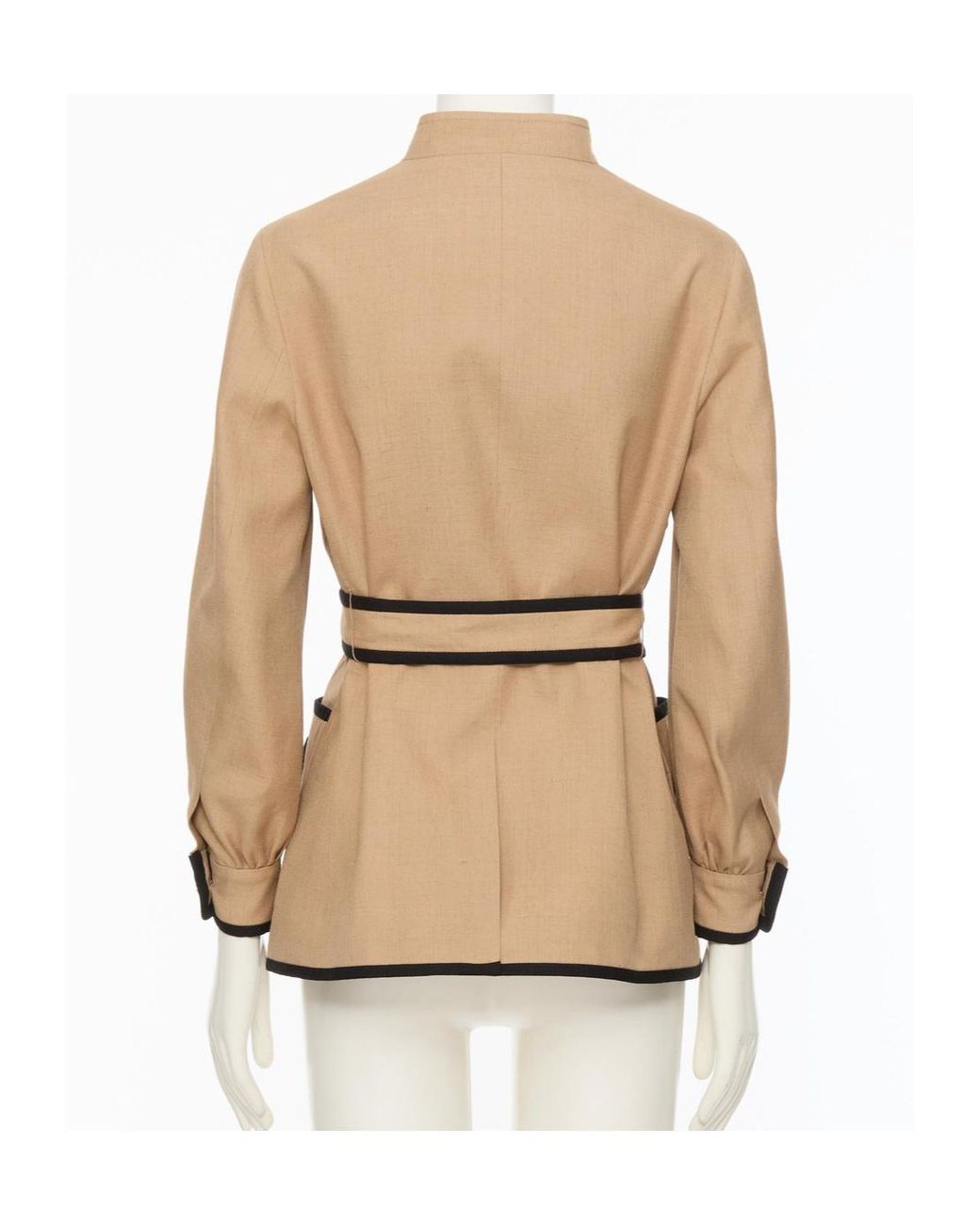 Valentino Natural Belted Button-Up Jacket