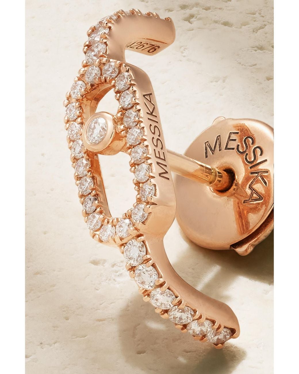 Messika White 18Karat Rosegold Stud Earrings