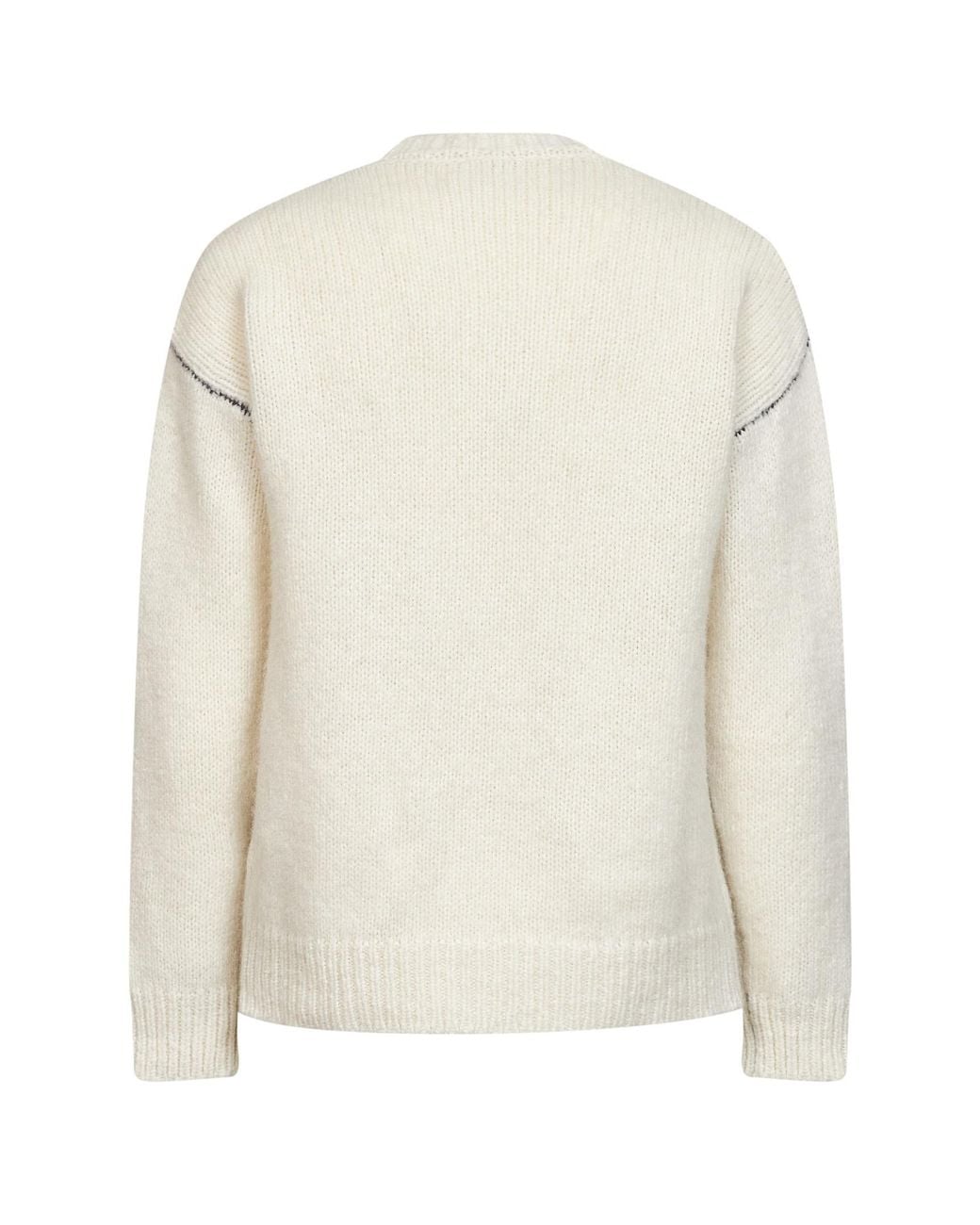 Roberto Collina White Contrast-Stitch Crew-Neck Sweater for men