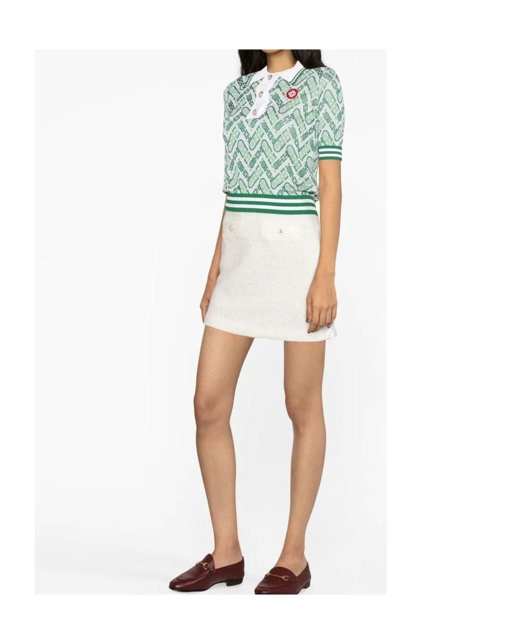 Casablanca White Terry Cloth Mini Skirt