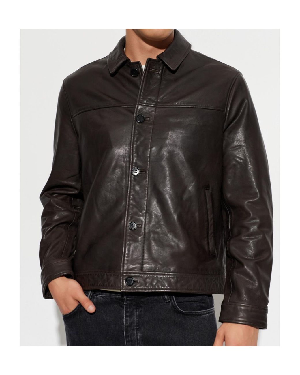 AllSaints Gray Nates Button-Up Jacket for men