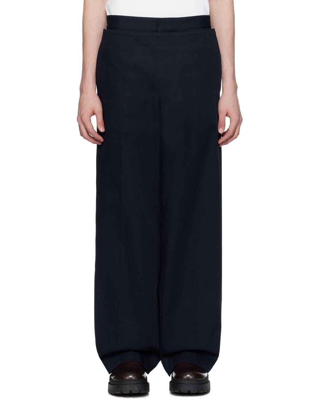 Bottega Veneta Black Cotton Twill Trousers for men