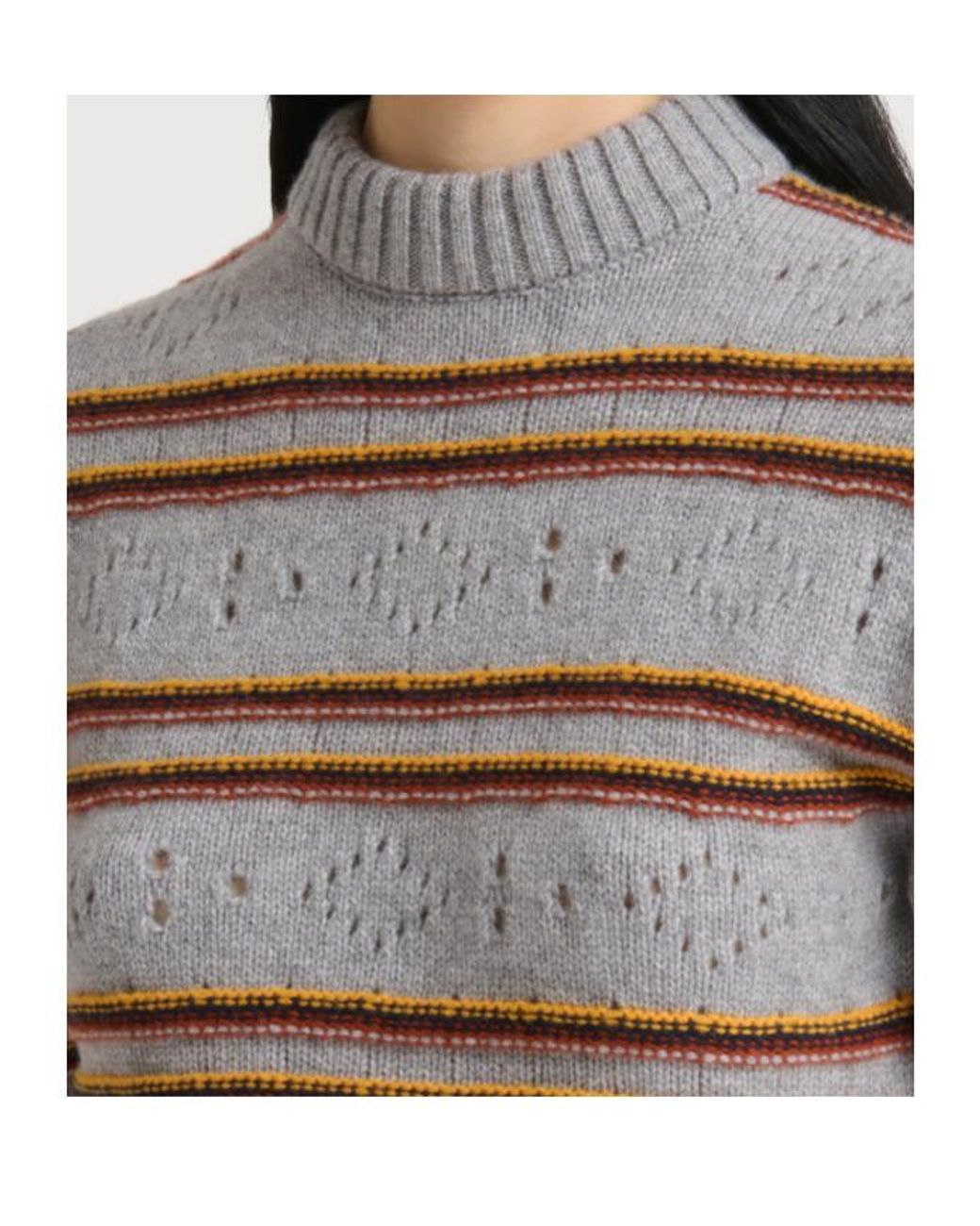 Marni Gray Openwork Knit Jumper