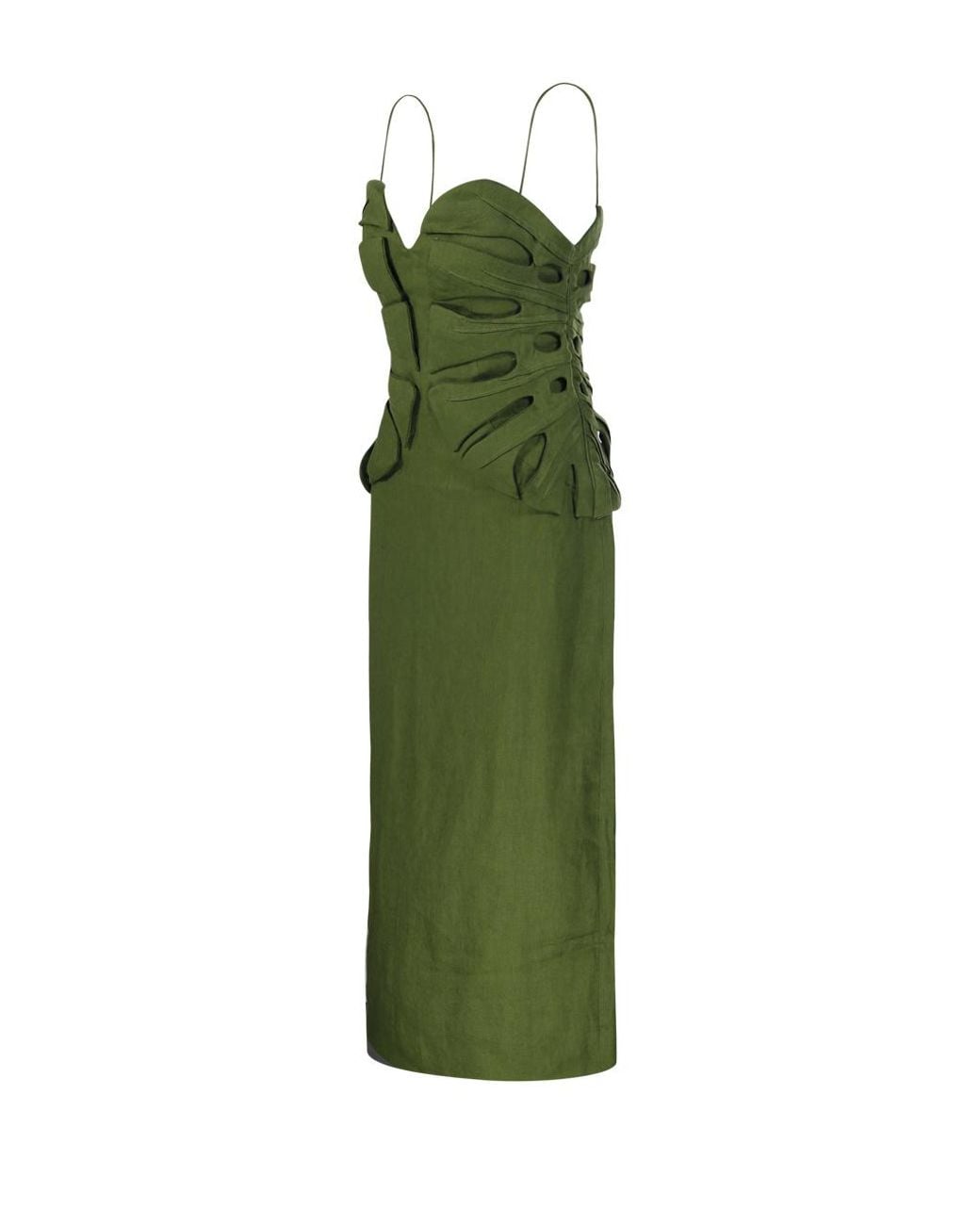 Farm Rio Green Monstera Leaf Maxi Dress