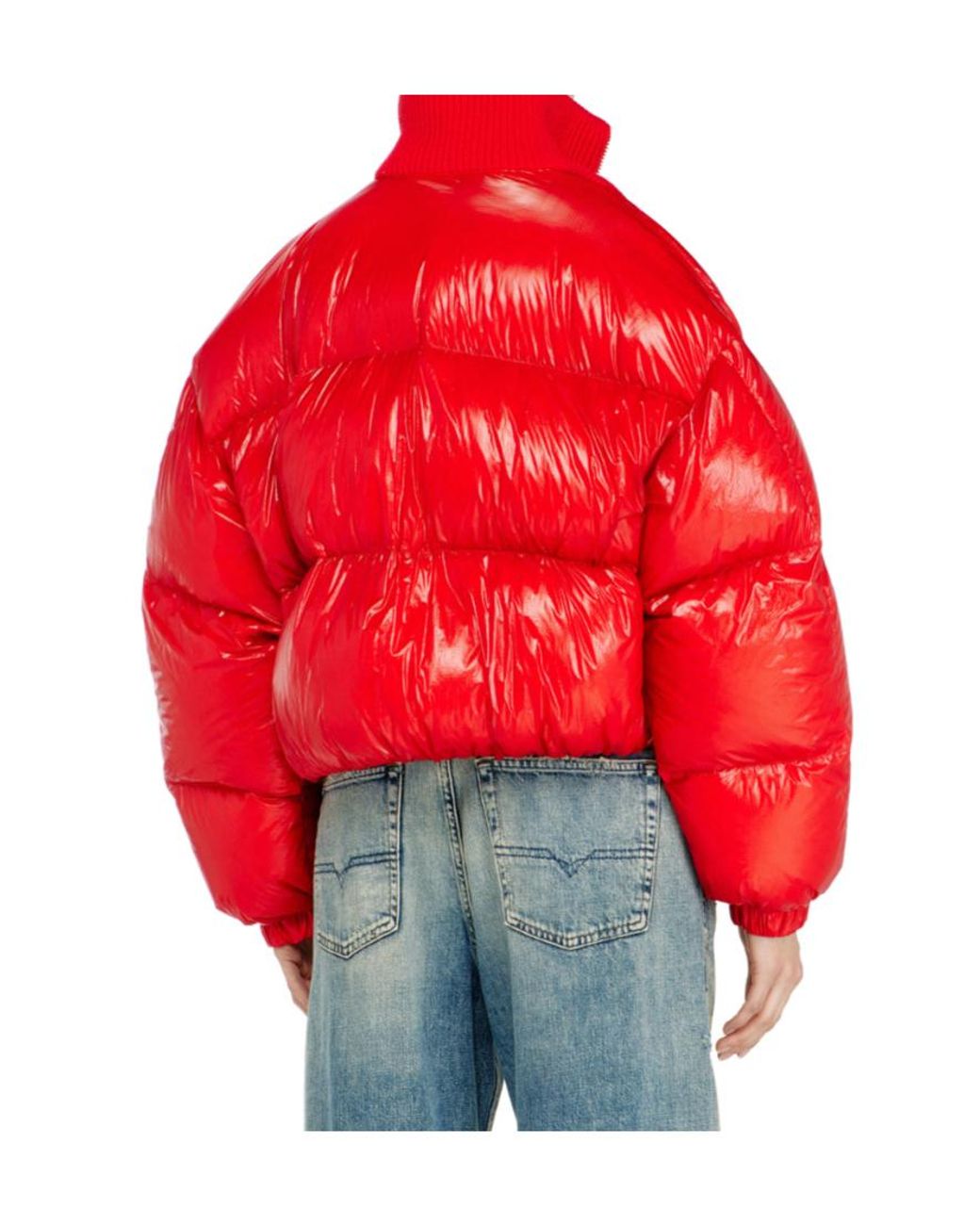 DIESEL Red Warrior Quilted Down Jacket