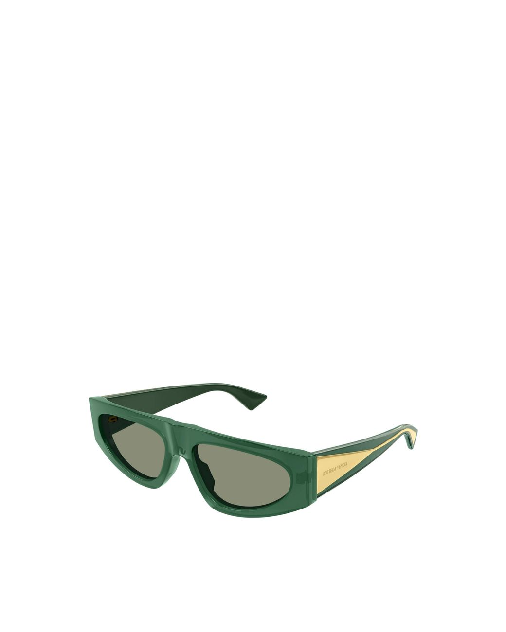 Bottega Veneta Green Eyewear Geometric Frame Sunglasses
