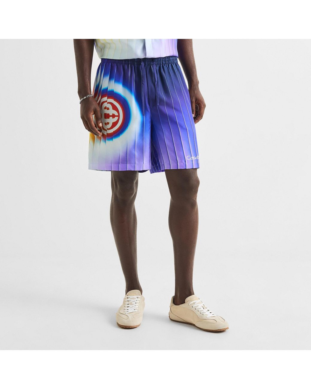 Casablanca Blue Drawstring Athletic Shorts for men