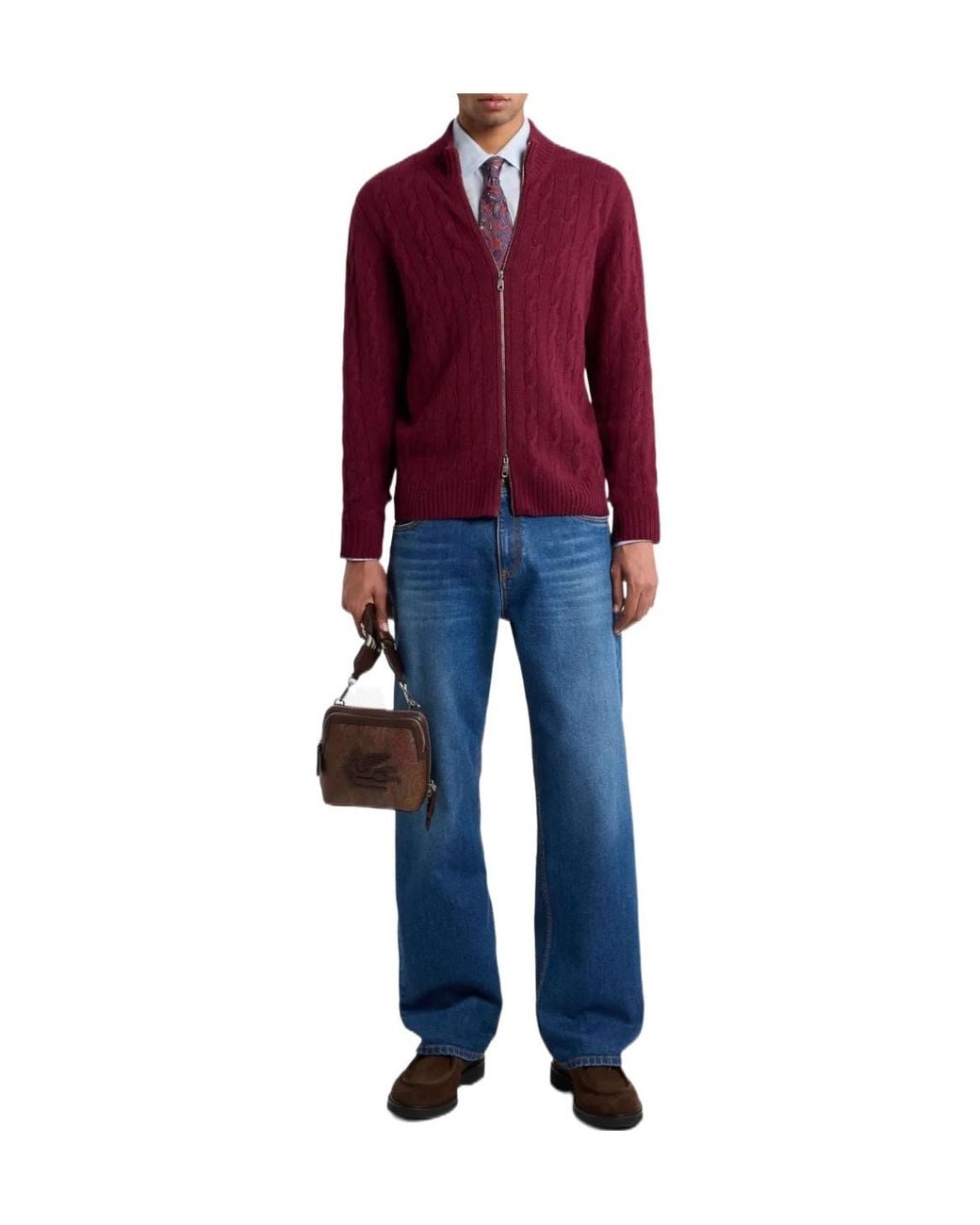Etro Plain-Coloured Cashmere Cardigan for men