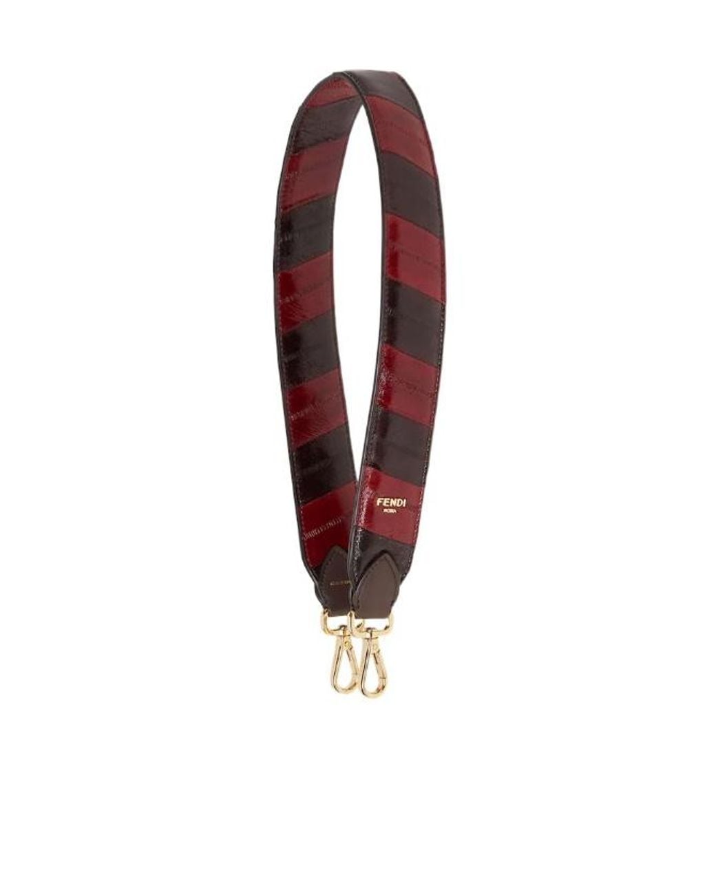 Fendi Red Two-Tone Inlaid Hagfish Shoulder Strap