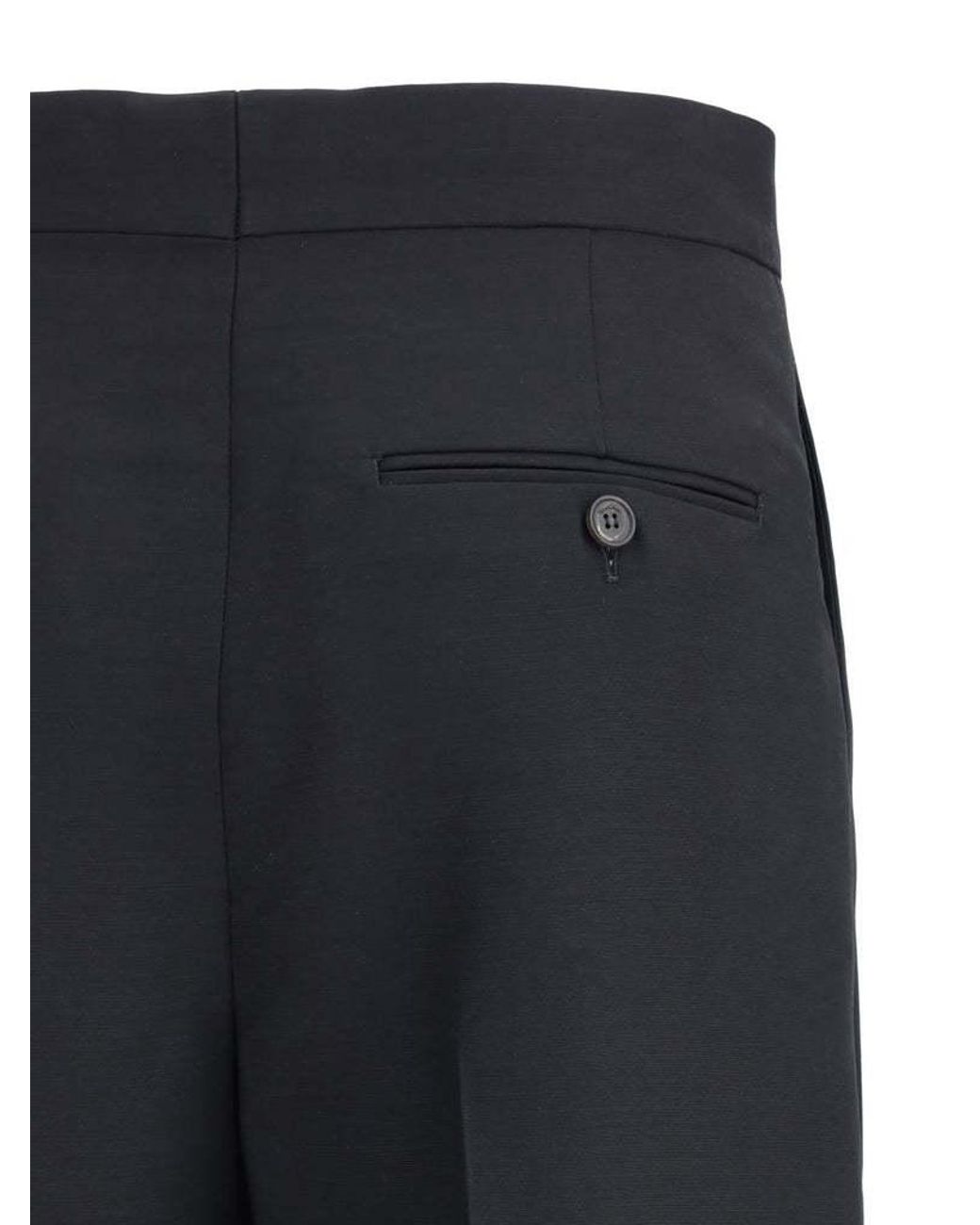 Rochas Blue Straight-Leg Pleat-Detail Tailored Trousers
