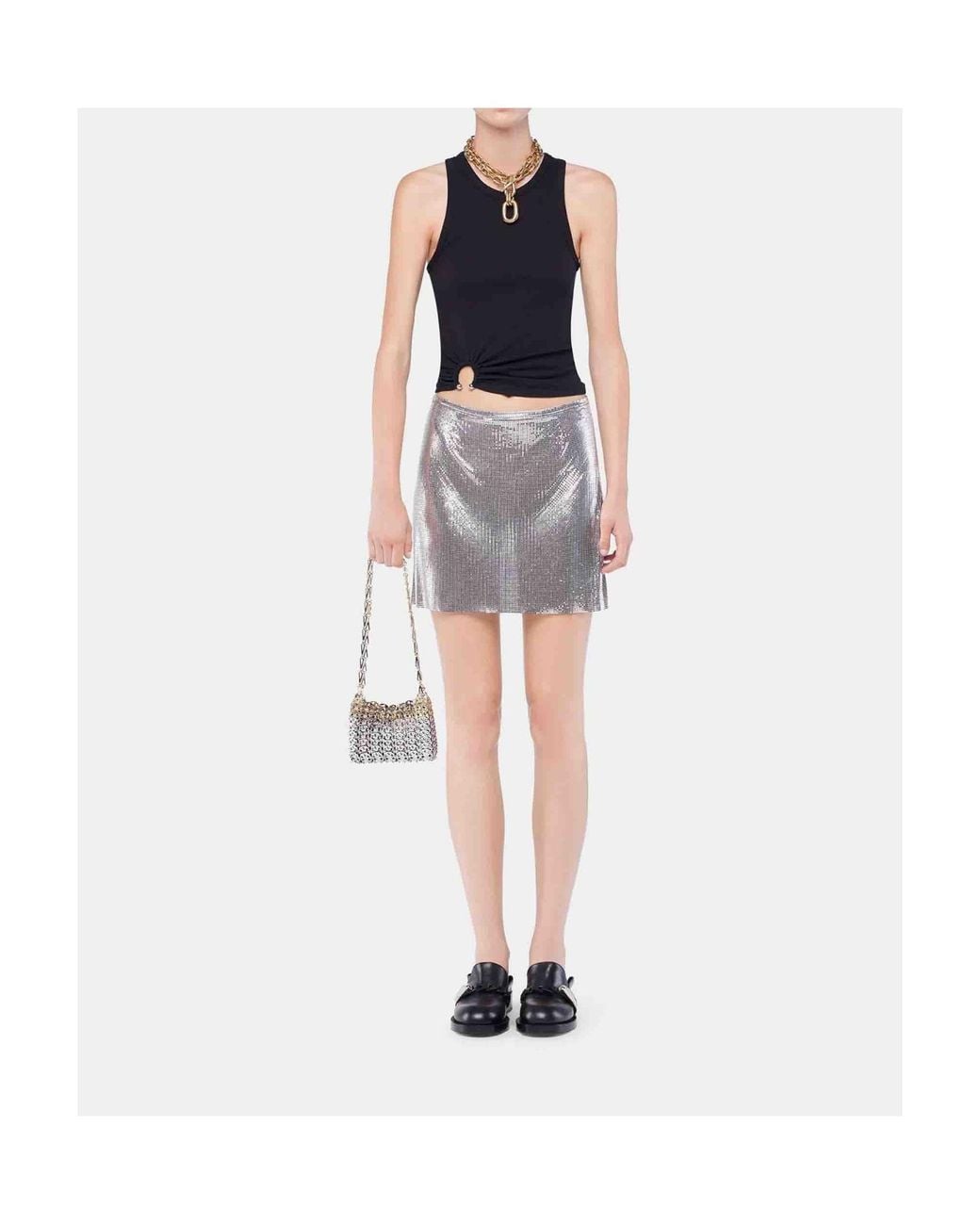 Rabanne Black Ribbed Tank Top
