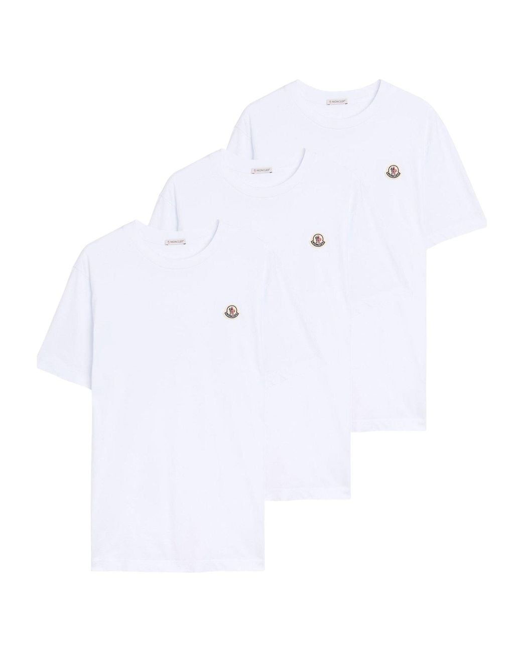 Moncler White Cotton Short-Sleeve 3 Pack T-Shirts for men