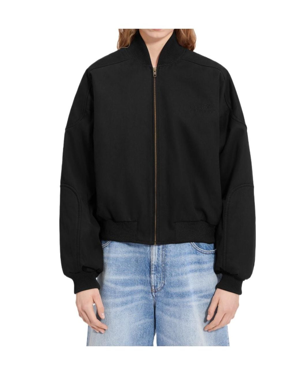 MM6 by Maison Margiela Black Zip-Up Bomber Jacket
