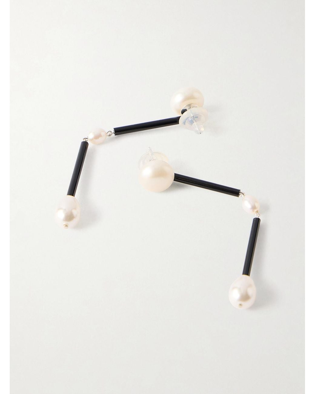 Sophie Buhai White Medium Osiris, Pearl And Glass Earrings