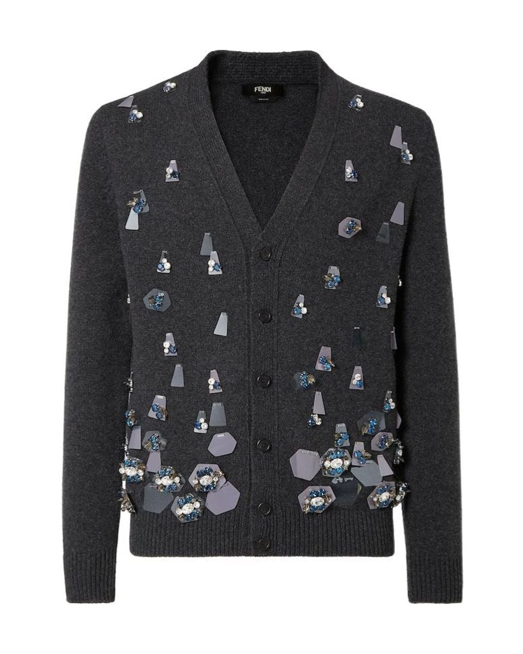 Fendi Black Cashmere And Wool Cardigan for men