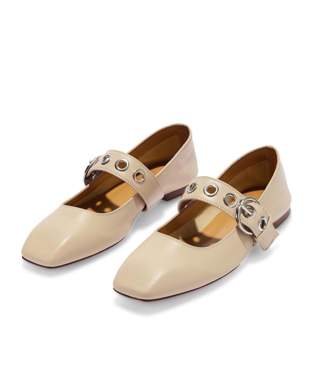 Aeyde Natural Buckle Flats