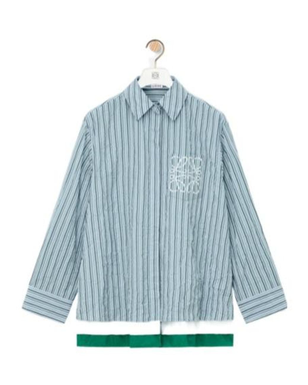 Loewe Blue Relaxed Stripe Logo Shirt