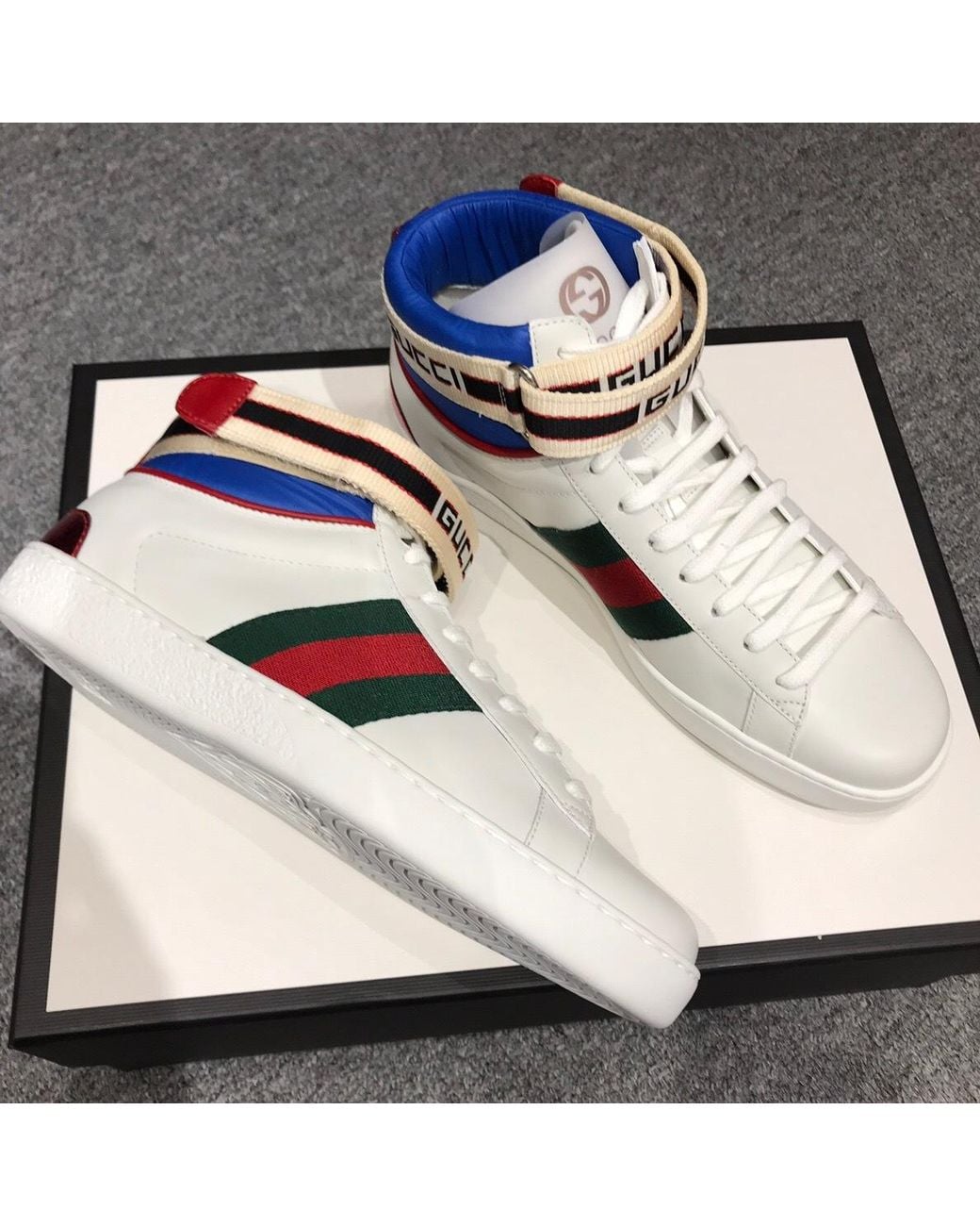 Gucci Multicolor Stripe Ace High-Top Sneakers for men