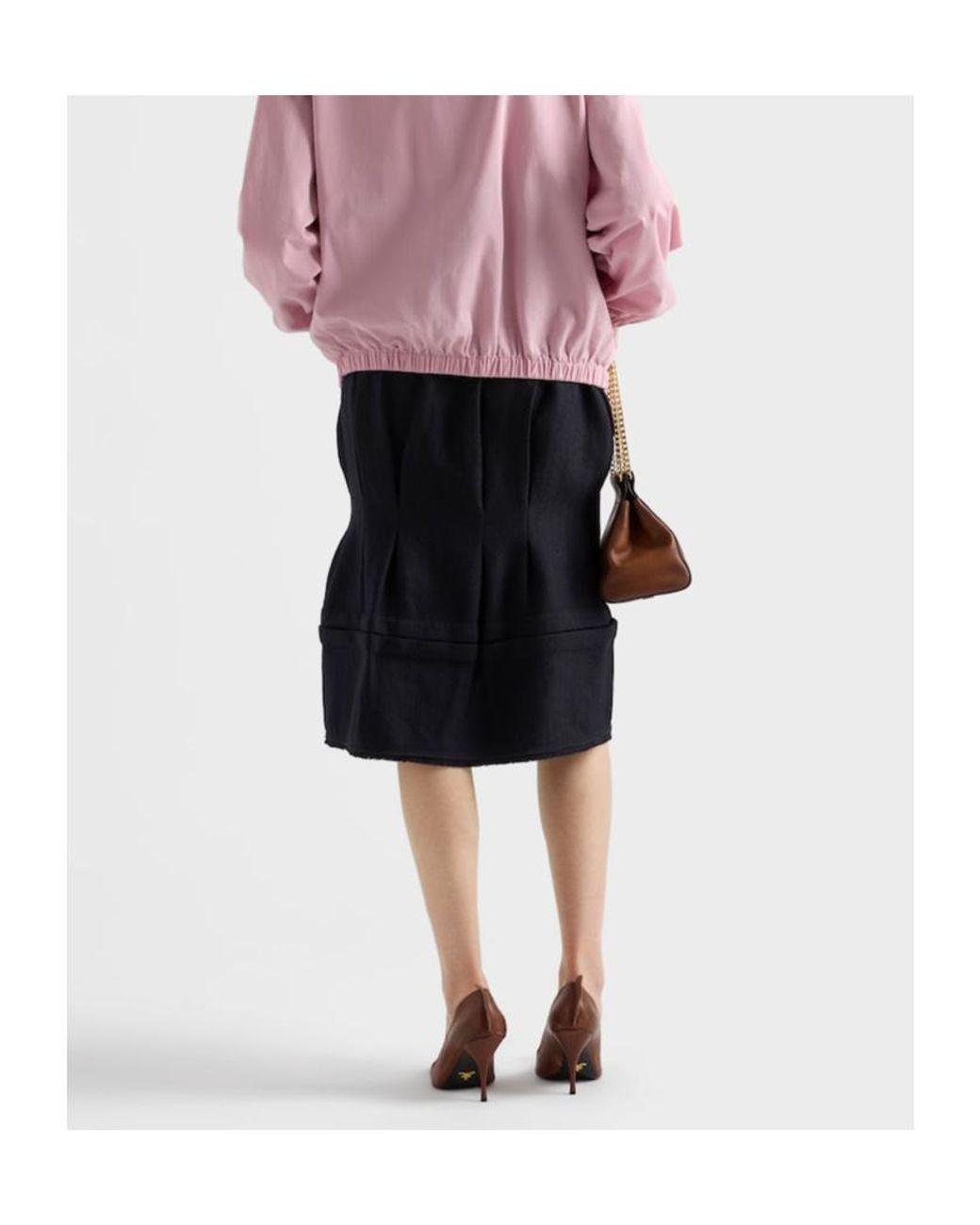 Prada Black Chevron Midi Skirt