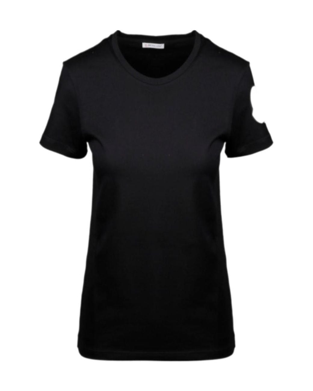 Moncler Black Logo-Patch Cotton T-Shirt