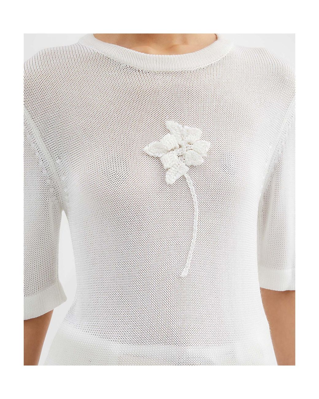 Jil Sander White Knitted T-Shirt