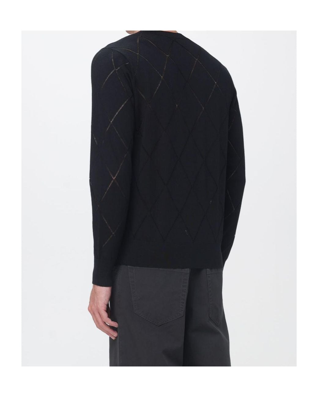Dries Van Noten Blue Slim-Fit Cutout Round Neck Pullover for men