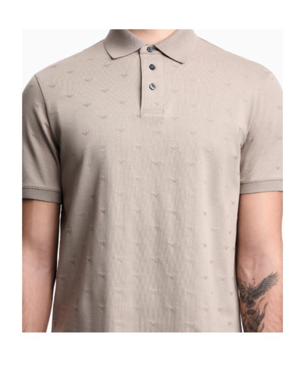 Emporio Armani White Cotton Jersey Polo Shirt for men