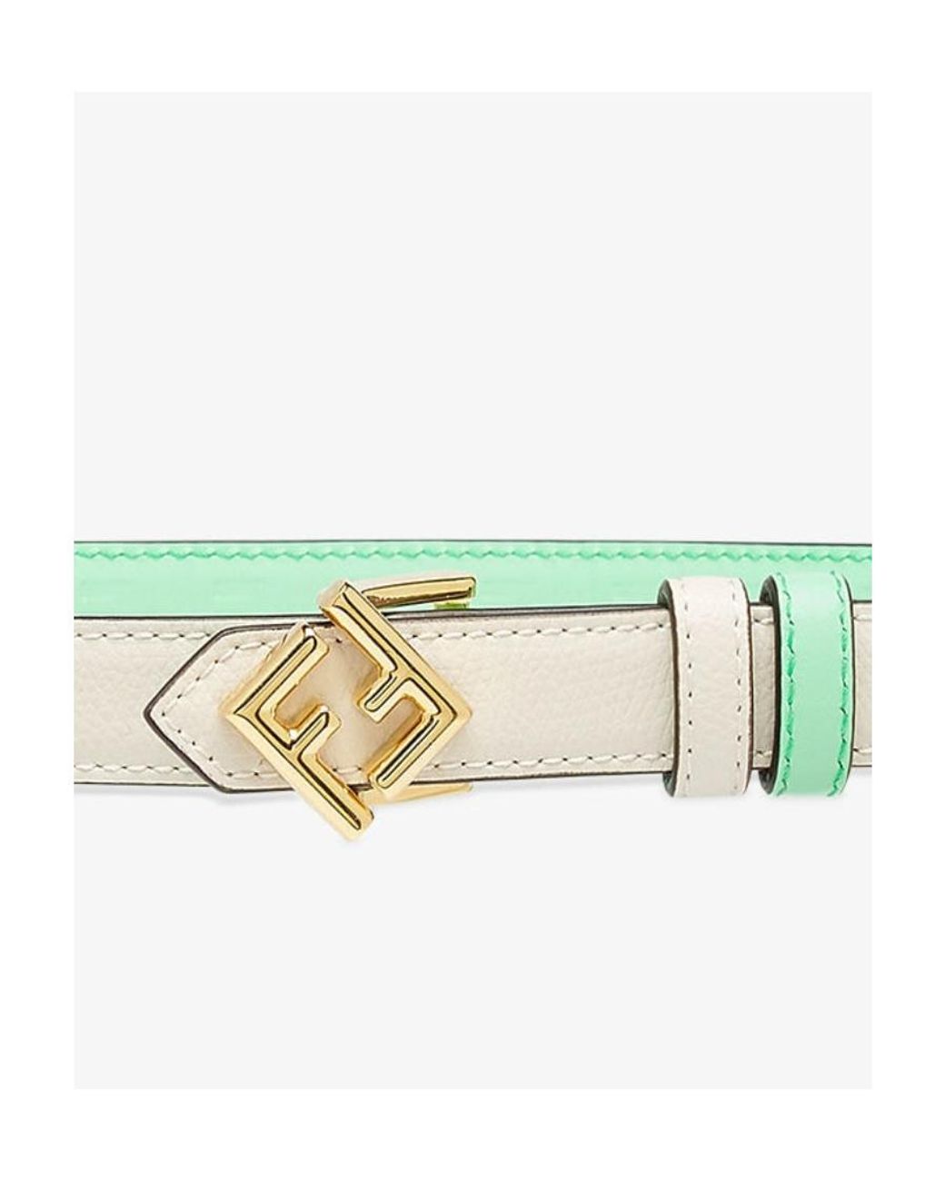 Fendi White And Leather Reversible Belt