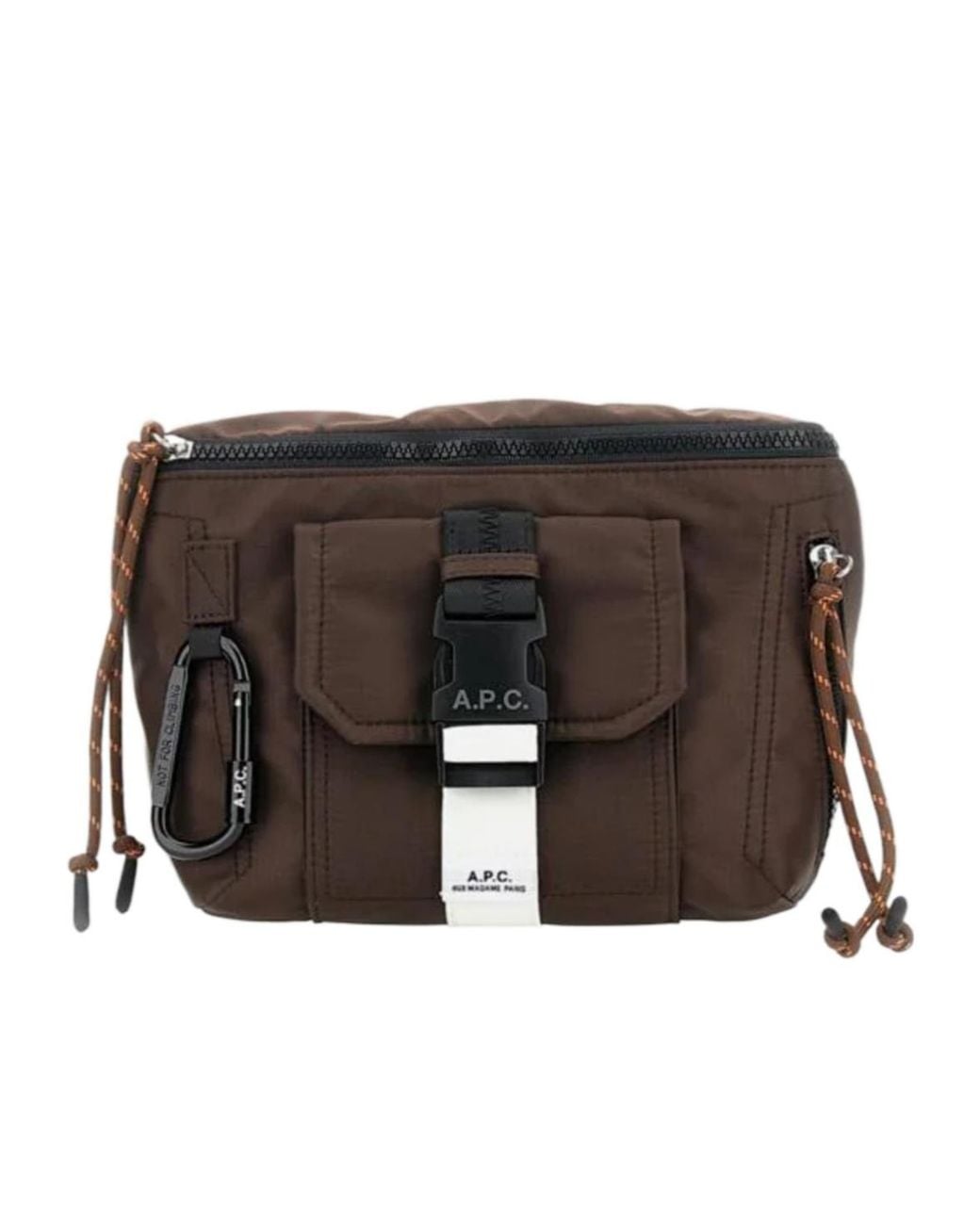 A.P.C. Brown Buckled Zip-Up Messenger Bag for men