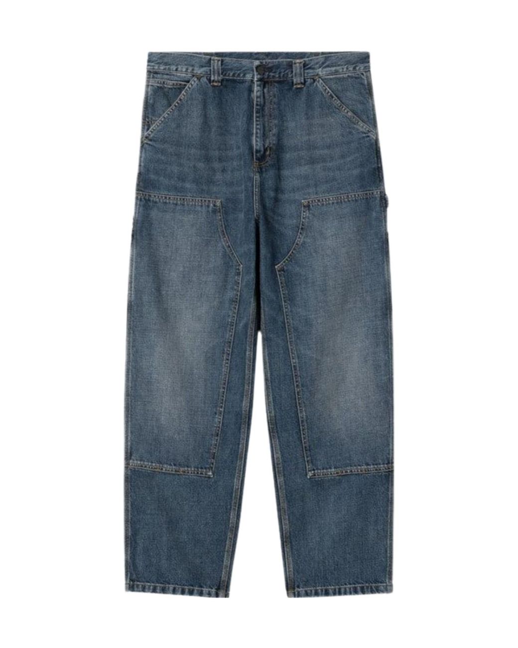 Carhartt Blue Wide-Leg Utility Jeans for men