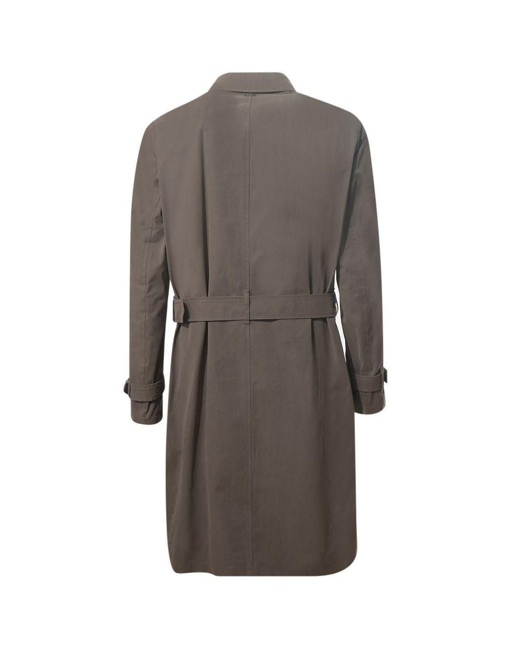 Herno Gray Double-Breasted Belted Coat for men
