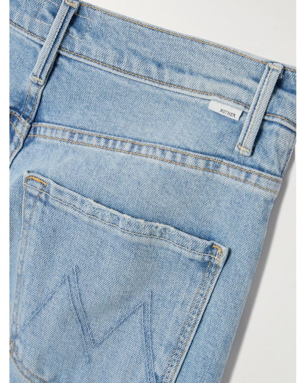 Mother Blue High-Rise Wide-Leg Jeans