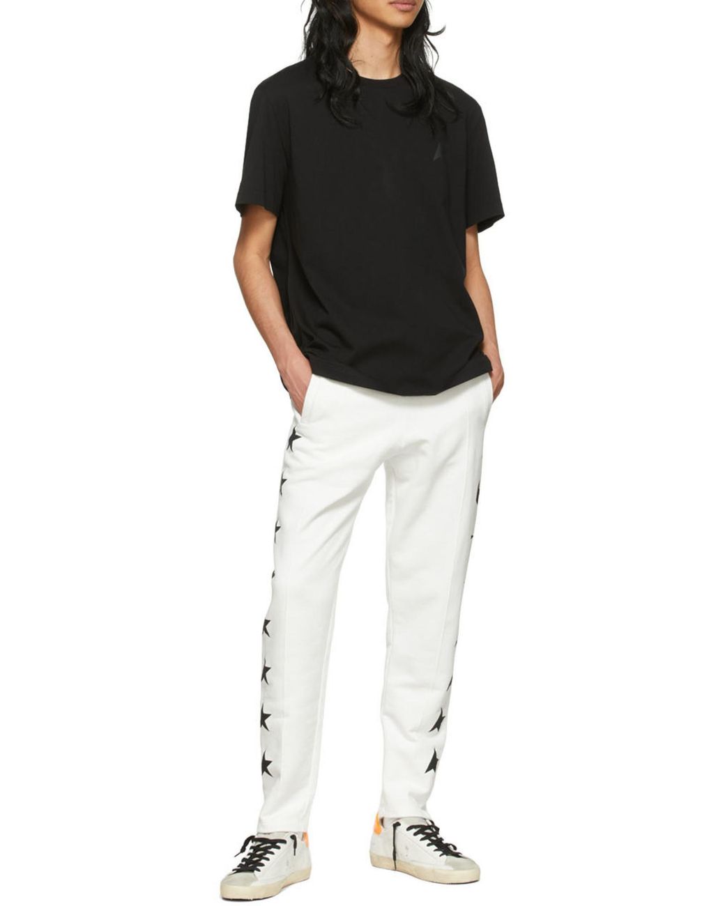 Golden Goose Deluxe Brand White Star Tape Sweatpants for men