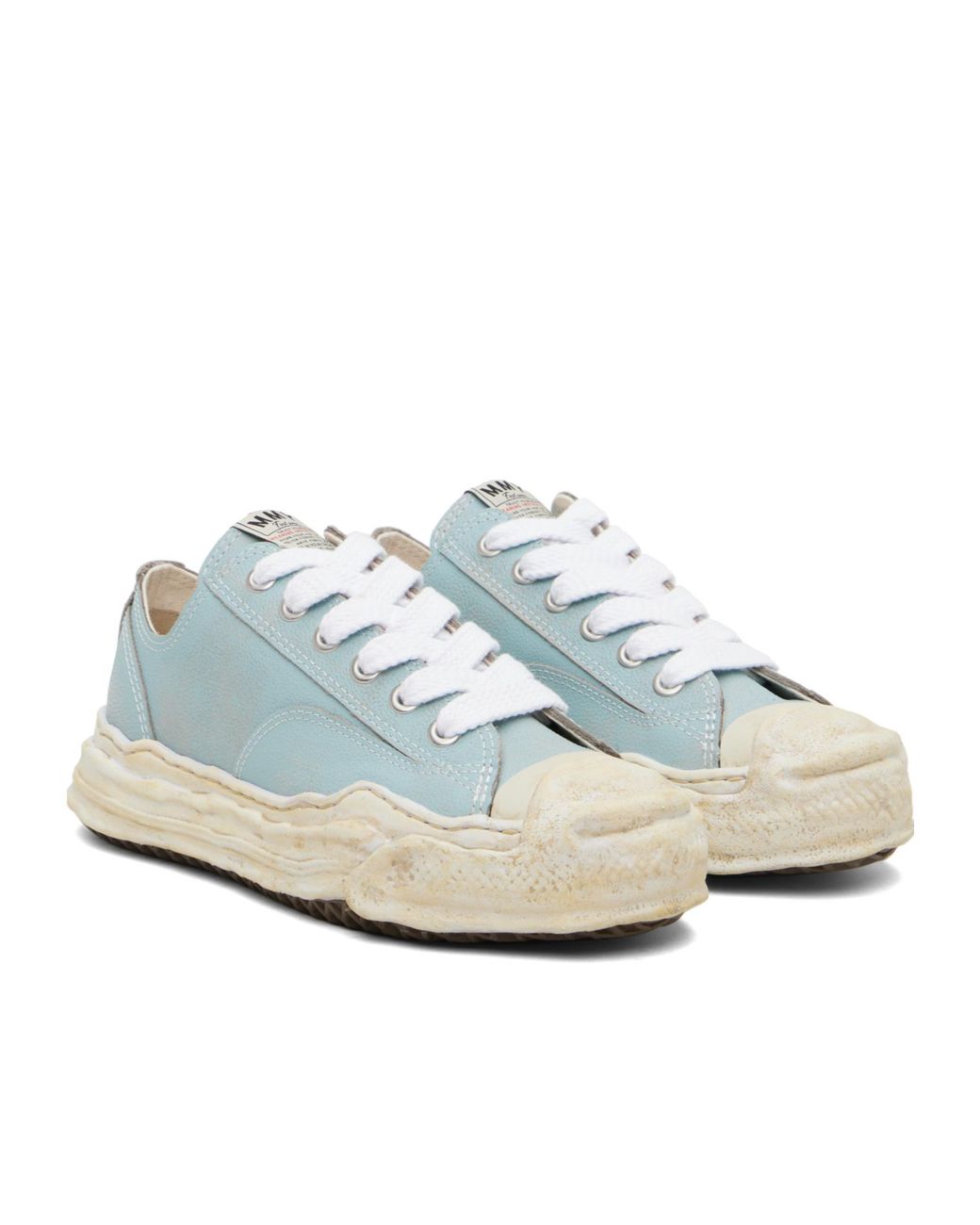 Maison Mihara Yasuhiro Blue 'Hank' Og Sole Shrink Leather Low-Top Sneakers for men