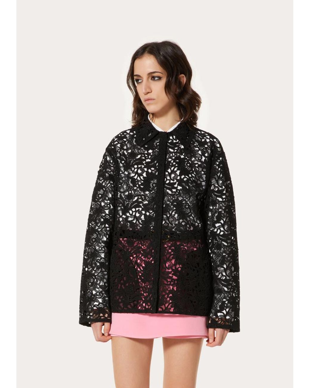 Valentino Black Blossom Macramé Jacket