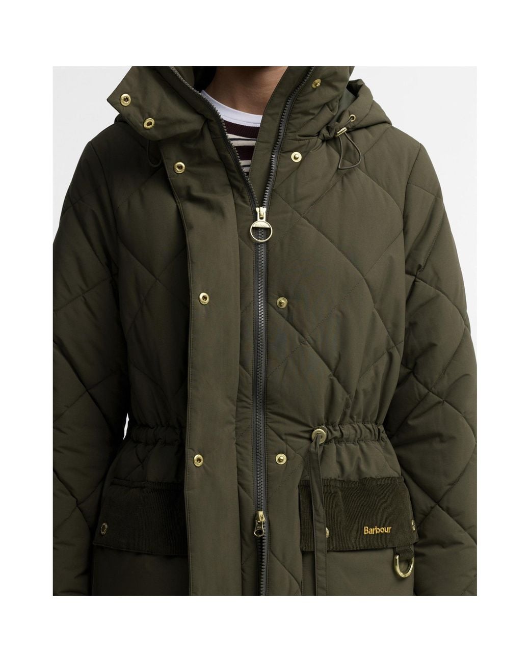 Barbour Multicolor Long Hooded Diamond-Quilted Parka