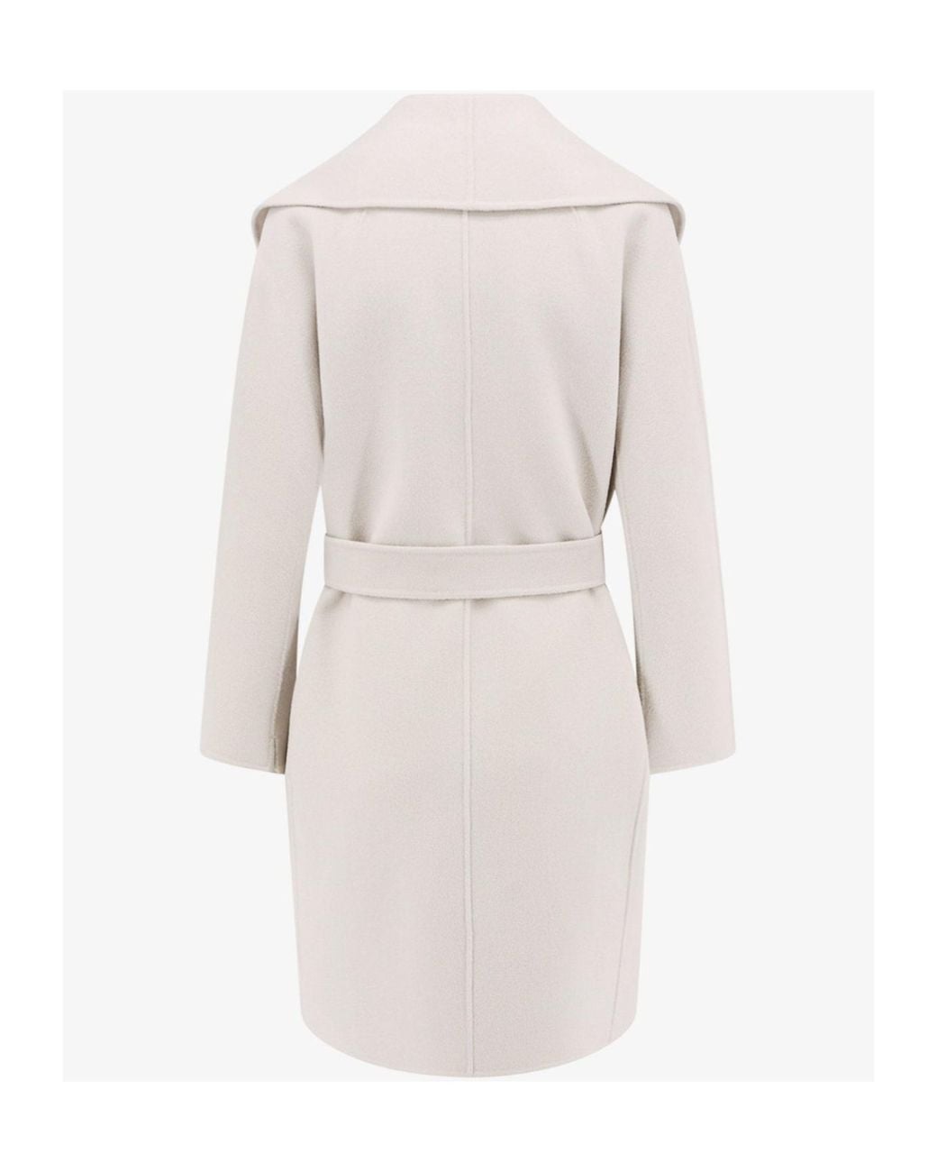 Max Mara White 'S Belted Long-Sleeved Coat