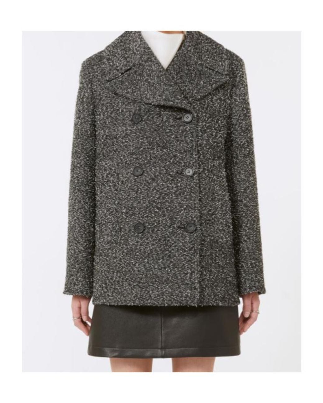 Sportmax Gray Double-Breasted Coat